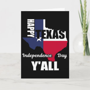Gelukkige Texas Onafhankelijkheidsdag Y'all Usa Co Kaart