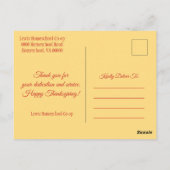 Gelukkige Thanksgiving van Homeschool Co op Briefkaart (Achterkant)