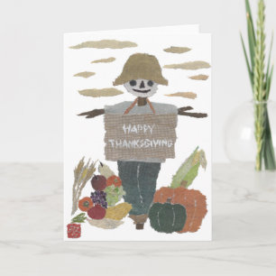 Gelukkige Thanksgiving, Vogelverschrikker, Oogst Feestdagen Kaart