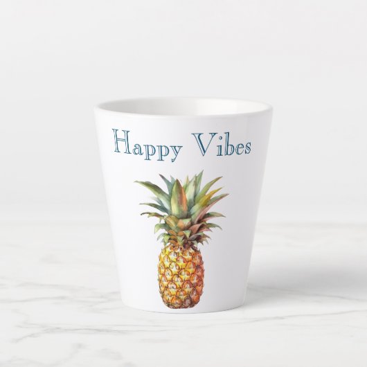 Gelukkige tropische ananas latte mok (Voorkant)