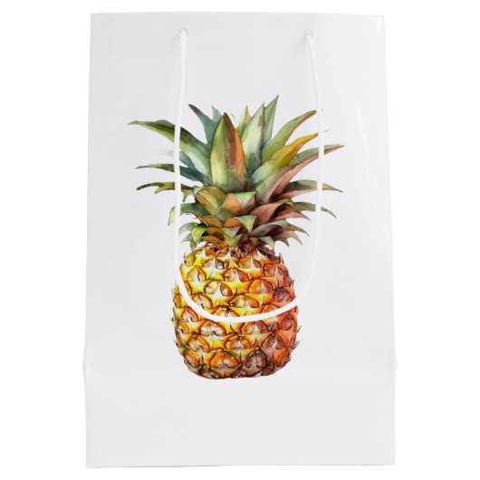 Gelukkige Tropische Ananas Medium Cadeauzakje (Achterkant)