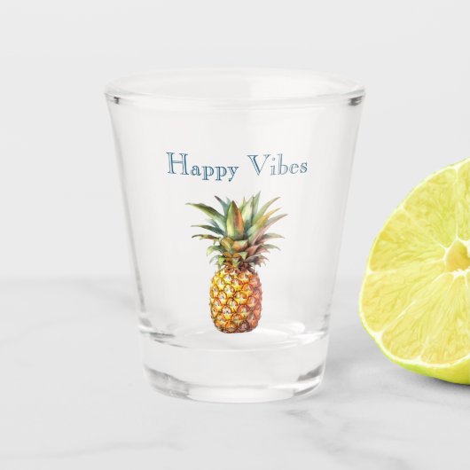 Gelukkige tropische ananas shot glas (Voorkant)