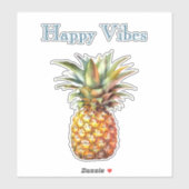 Gelukkige tropische ananas sticker (Vel)