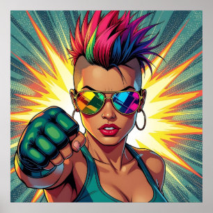 Gelukkige trots! LGBTQIA+ Cool Chick Poster