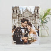 Gelukkige, trouwkaart (Staand voorkant)