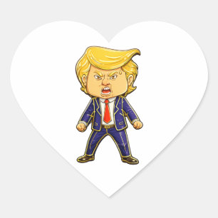 Gelukkige Trump Lapel Speld Chibi Cartoon Grappige Hart Sticker