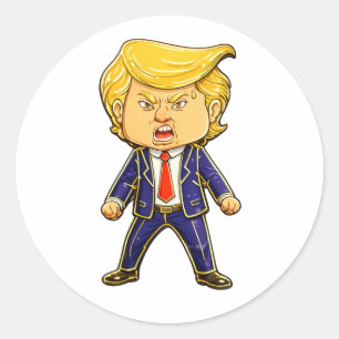 Gelukkige Trump Revers Speld Meme Boze Trump Pop A Ronde Sticker