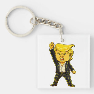 Gelukkige Trump Revers Speld Meme Vecht Vecht Boze Sleutelhanger