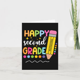 Gelukkige tweede klas eerste schooldag terug naar kaart
