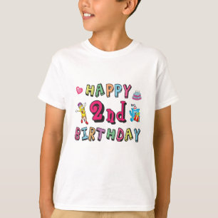 Gelukkige tweede verjaardag. 2 jaar per dag. t-shirt
