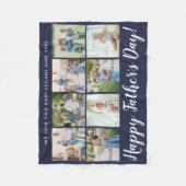 Gelukkige Vaderdag 8 Foto Aangepaste Bericht | Mar Fleece Deken (Voorkant)