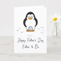Gelukkige Vaderdag Aanstaande Vader Pinguïn met Ei