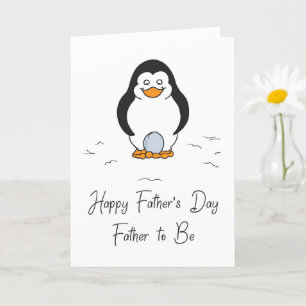Gelukkige Vaderdag Aanstaande Vader Pinguïn met Ei Kaart