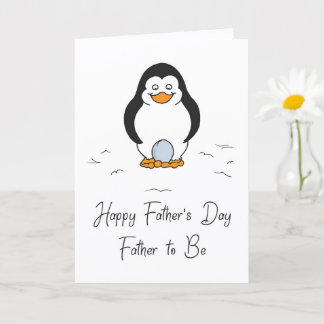 Gelukkige Vaderdag Aanstaande Vader Pinguïn met Ei Kaart