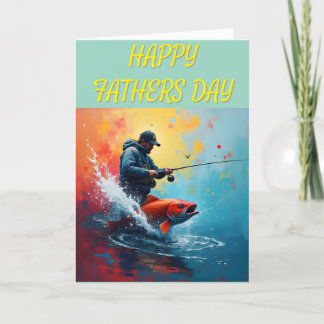 Gelukkige vaderdag baars vissen sport bedankkaart