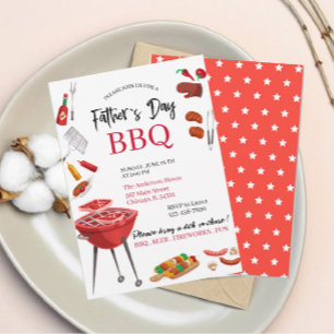 Gelukkige vaderdag bbq waterverf Uitnodiging