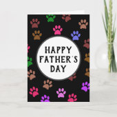 Gelukkige Vaderdag Beste Hond Papa Ooit Pootafdruk Kaart (Voorkant)