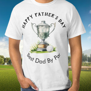 Gelukkige Vaderdag Beste Papa Door Par Golf Trofee T-shirt