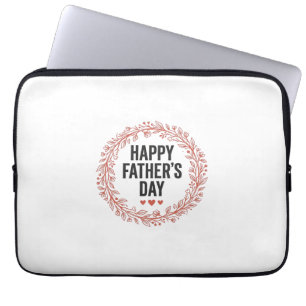 Gelukkige Vaderdag Blad Krans Vintage Shirt Ontwer Laptop Sleeve