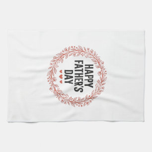 Gelukkige Vaderdag Blad Krans Vintage Shirt Ontwer Theedoek