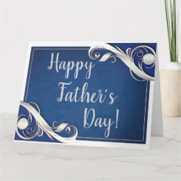 Gelukkige Vaderdag Blauw wit Kaart