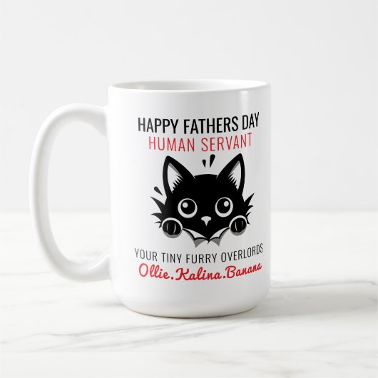 Gelukkige Vaderdag - Cat Human Servant Funny Koffiemok (Links)