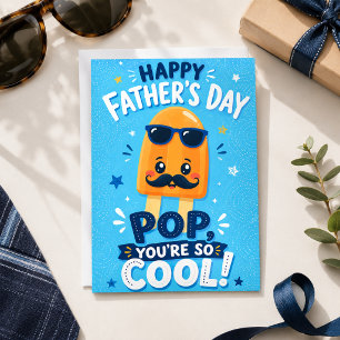 Gelukkige Vaderdag Cool Pop Popsicle Vader Zonnebr Kaart