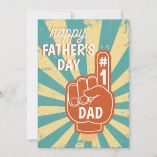Gelukkige Vaderdag Cool Retro Beste Papa Groen Feestdagenkaart