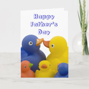 Gelukkige Vaderdag Eend Familie Groep Kaart