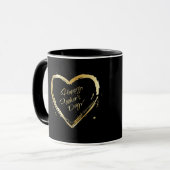 Gelukkige Vaderdag Elegante Gouden Kalligrafie Lux Mok (Voorkant links)