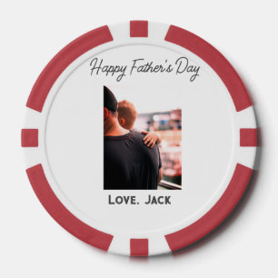 Gelukkige vaderdag foto moderne liefde eenvoudige poker chips