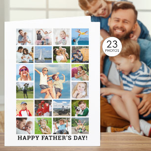 Gelukkige Vaderdag Fotocollage GROOT Gepersonalise Kaart