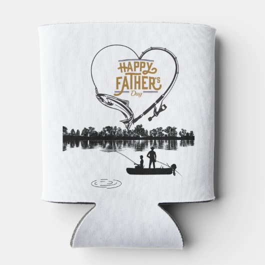 Gelukkige Vaderdag Gift Vader en Kind Vist Blikjeskoeler (Achterkant)