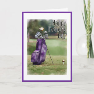 Gelukkige Vaderdag Golf Tas, Clubs en Bal Kaart