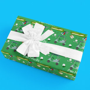 Gelukkige Vaderdag Golfdag Cadeaupapier