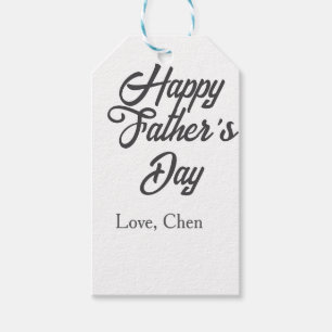 Gelukkige vaderdag grijze naam liefde beste pappa cadeaulabel