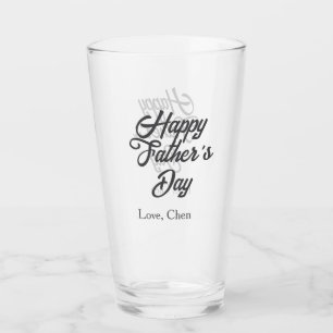 Gelukkige vaderdag grijze naam liefde beste pappa glas