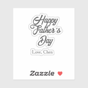 Gelukkige vaderdag grijze naam liefde beste pappa sticker