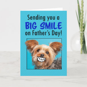 Gelukkige Vaderdag Grote Glimlachende Yorkie Hond  Feestdagen Kaart