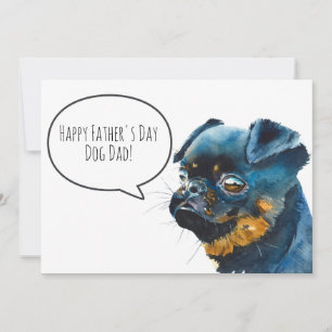 Gelukkige Vaderdag Hond Papa Brussels Griffon Maat Feestdagenkaart
