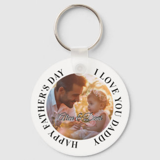 Gelukkige Vaderdag Love You Daddy Foto Sleutelhanger