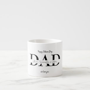 Gelukkige Vaderdag met de namen van Kinderen - Espresso Kop