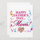 Gelukkige Vaderdag Moeder Kaart (Voorkant / Achterkant)