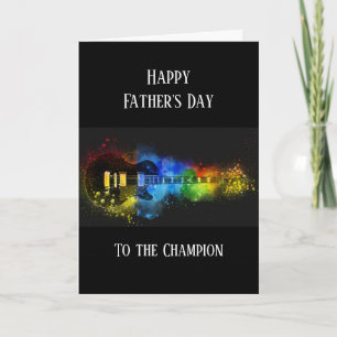 Gelukkige Vaderdag Musicus Muziek Gitaar Kaart