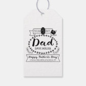 Gelukkige Vaderdag Nummer 1 Vader Monogram Logo Cadeaulabel (Achterkant)