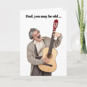 Gelukkige Vaderdag Ouwe Kerel Speelt Gitaar Humor Feestdagen Kaart