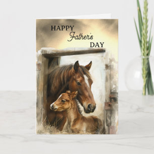 Gelukkige Vaderdag Paard en Veulen Kaart