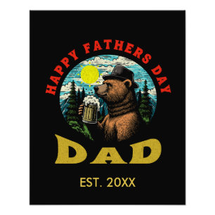Gelukkige Vaderdag Papa Bier Mok Buitenman Beer Foto Afdruk