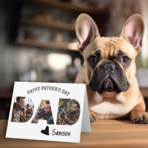 Gelukkige Vaderdag Papa Van Hond Foto Sjabloon