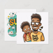 gelukkige vaderdag plat kaart (Voorkant / Achterkant)